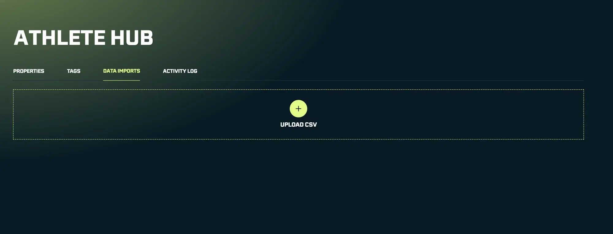 Data Import Upload Screen