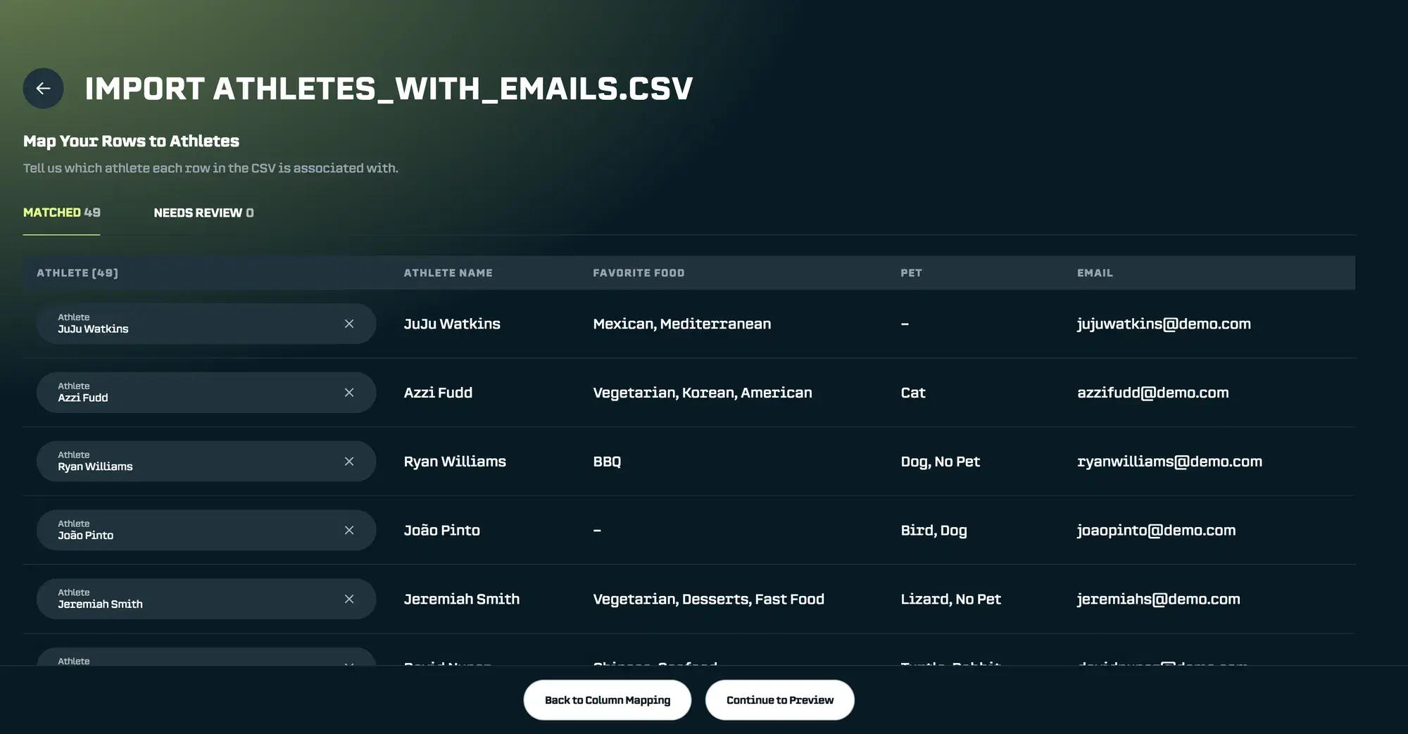 100% automatic matching using email