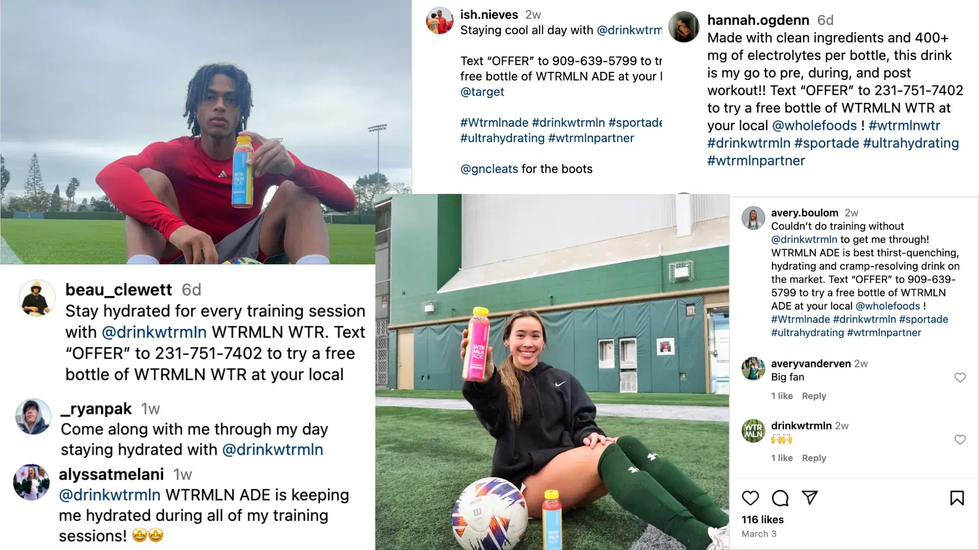 WTRMLN Athlete Campaign Posts