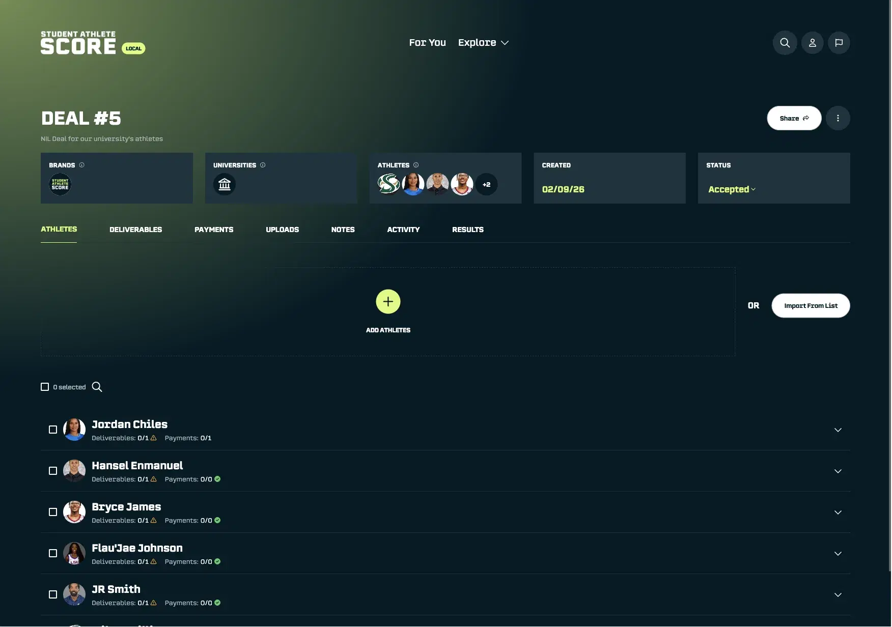 Deal Tracking: New Interface