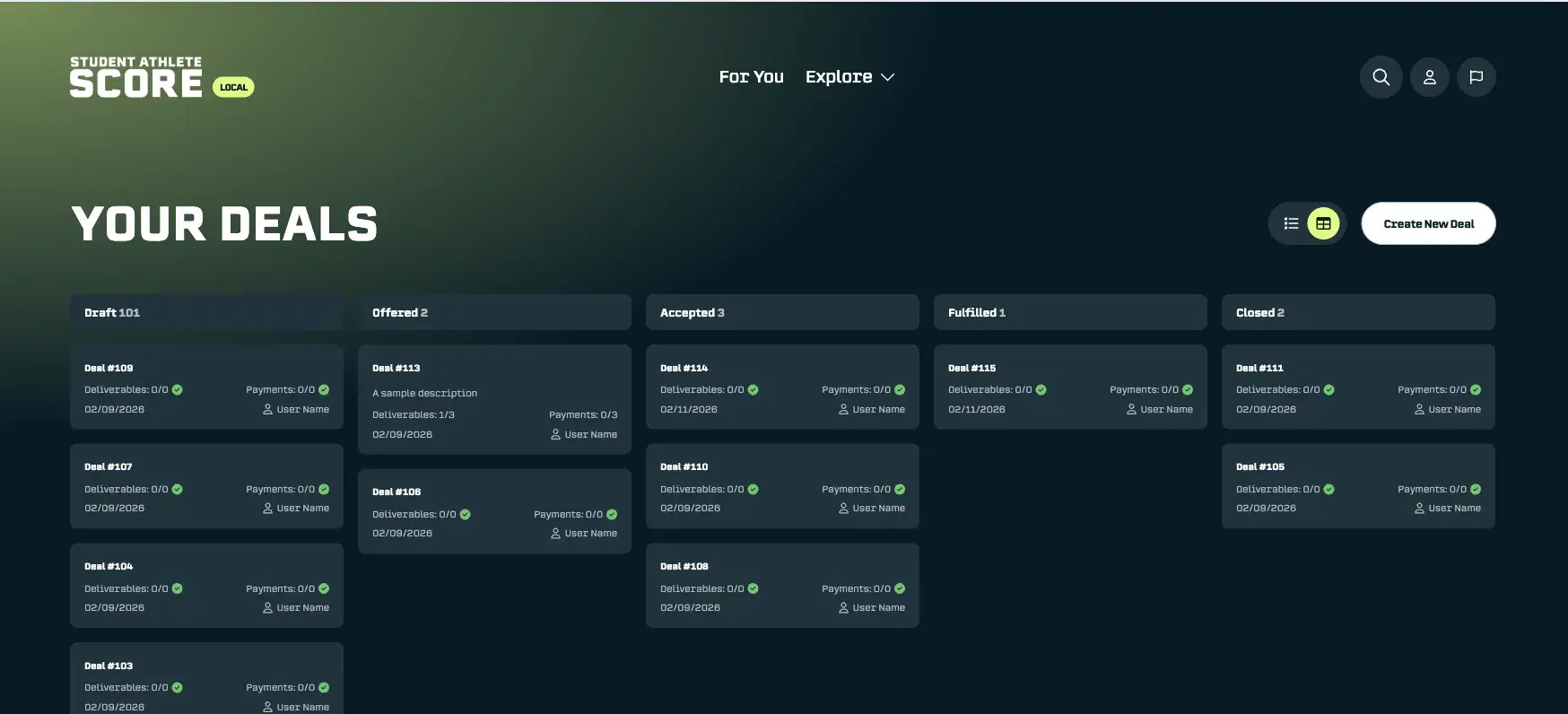Deal Tracking: Funnel View