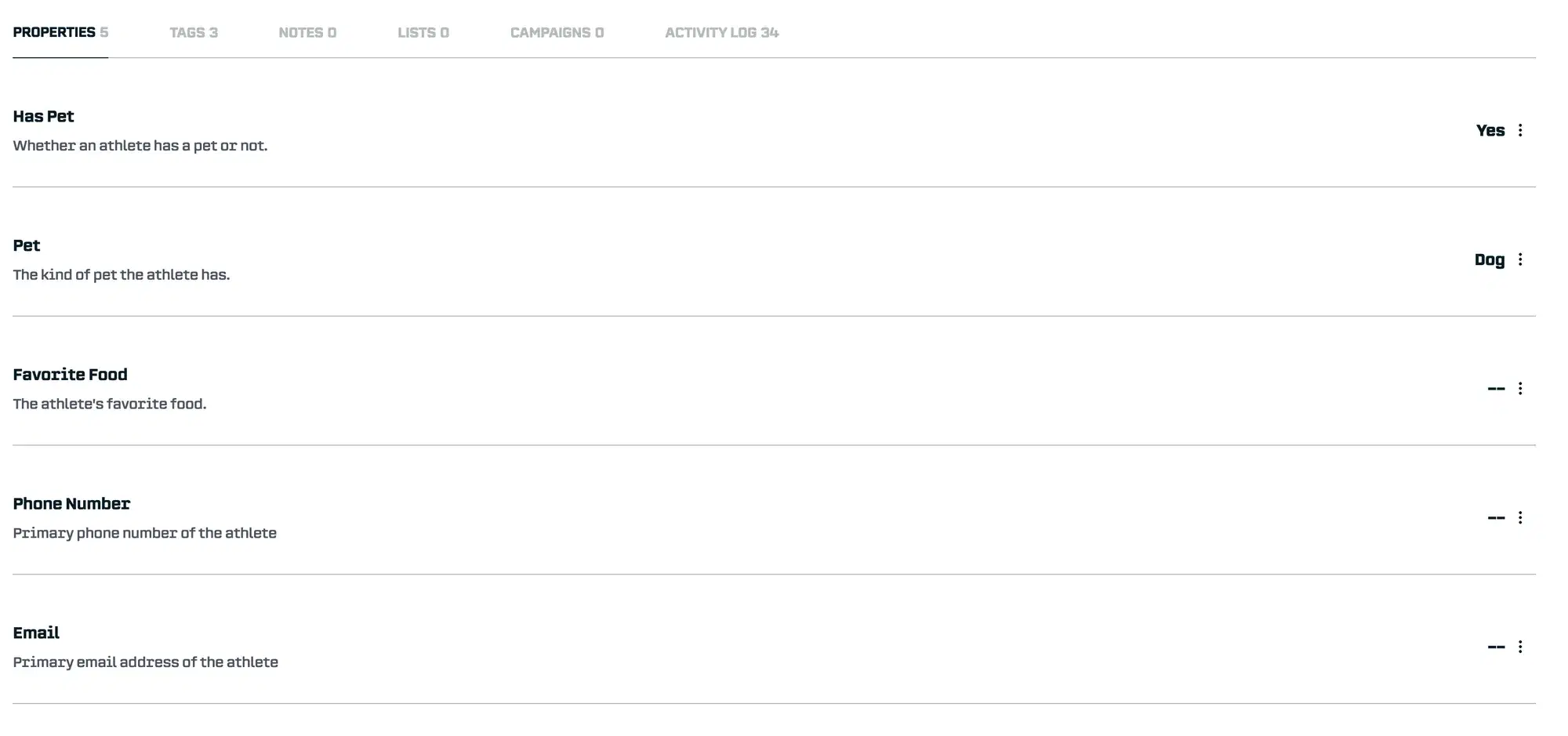 Survey Results: The properties and tags will be filled out after the response.