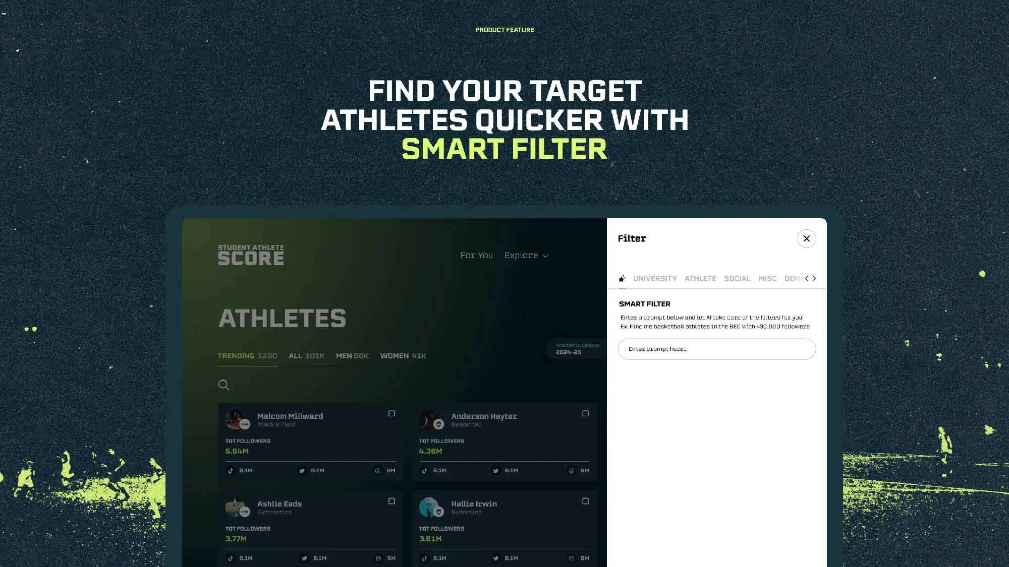 Find Your Target Athletes Quicker with Smart Filters
